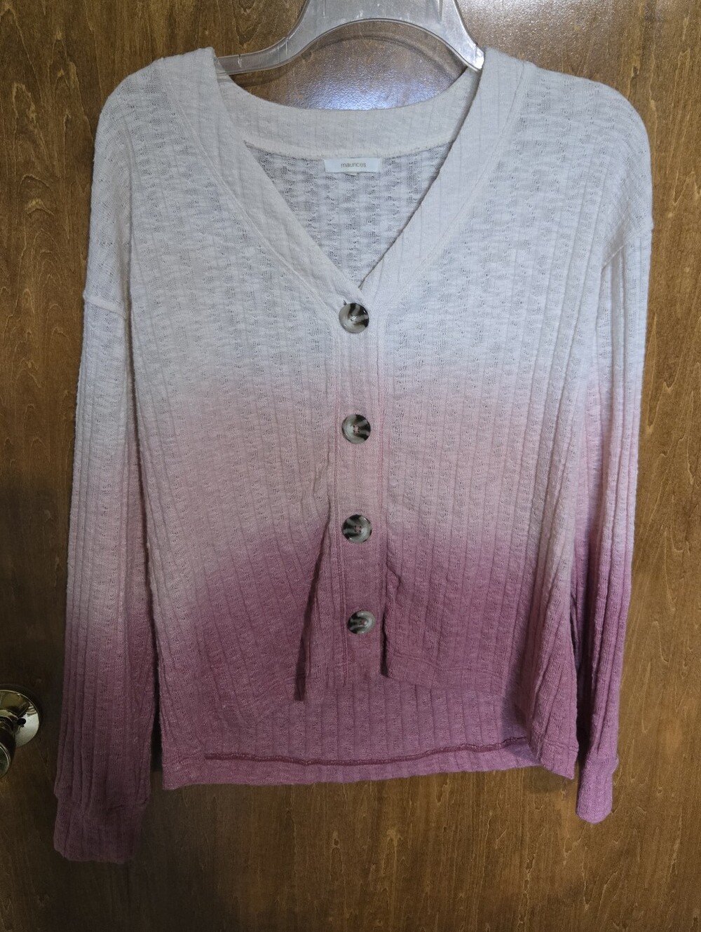 Maurices Cream Knit Top with Subtle Pink Hue